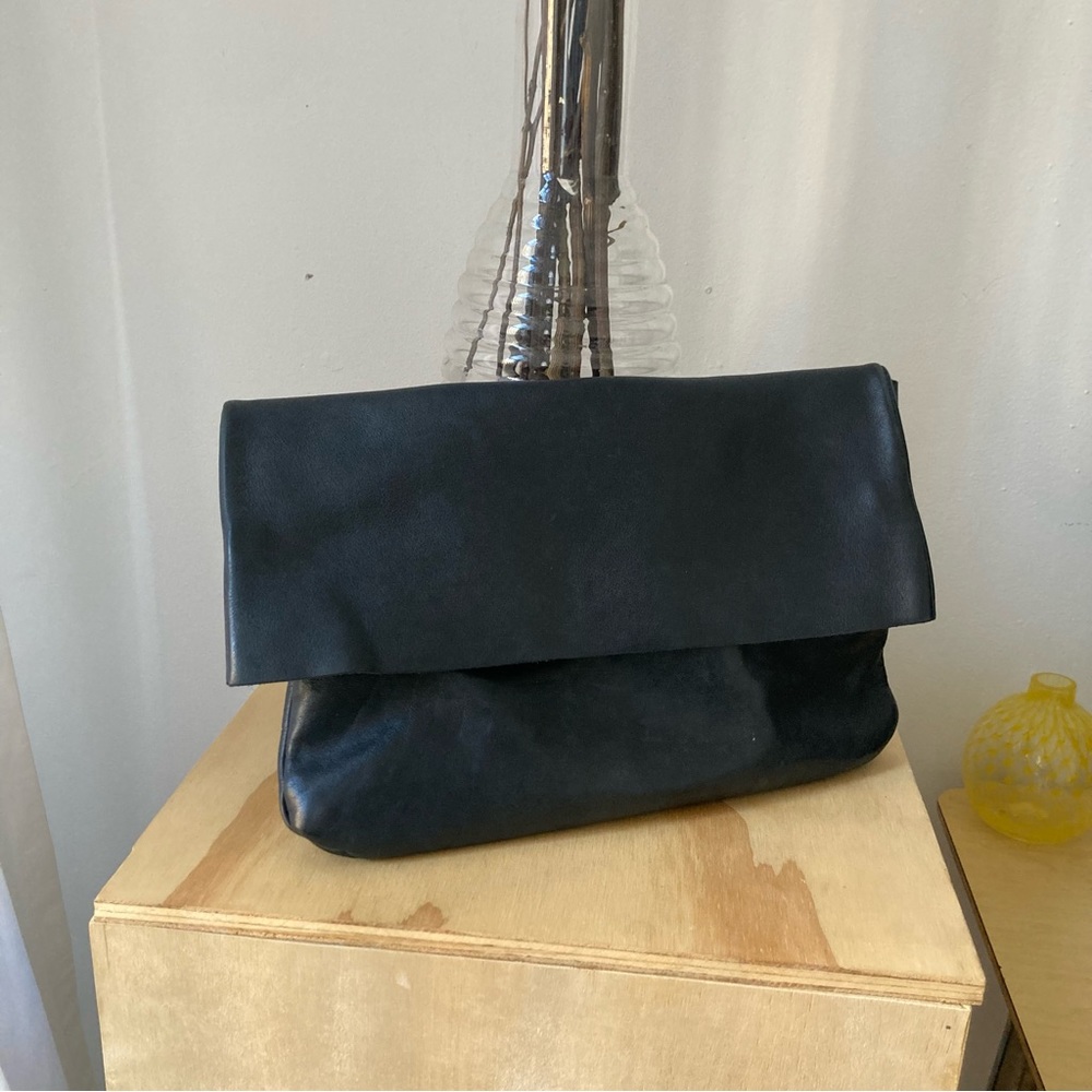 COS crossbody shoulder strap convertible leather clutch